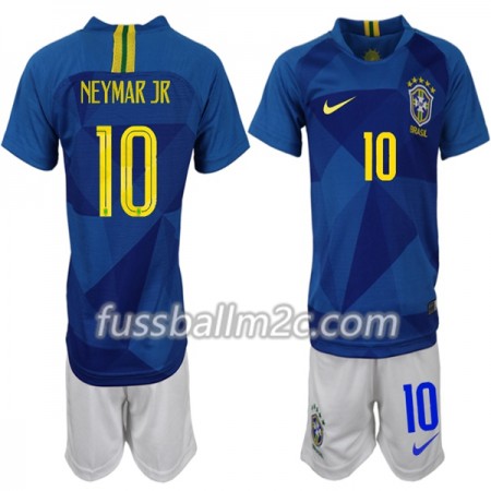 Fußballtrikots Brasilien Neymar JR 10 Kinder Auswärts Trikotsatz WM 2018